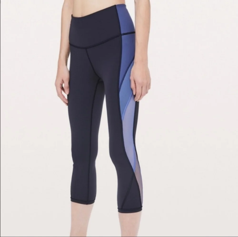 🔥🔥LULULEMON Color me Ombre Crop 21" 6 Blue - Picture 2 of 12